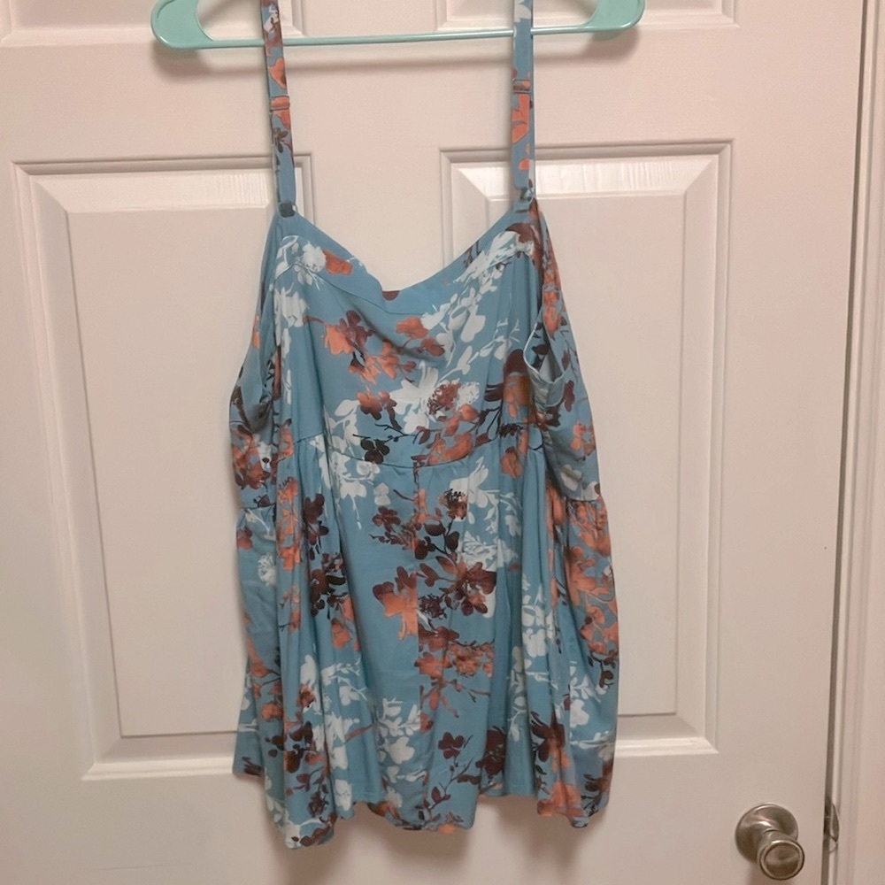 Torrid Blue Floral Baby Doll Camisole Top Size 3 - Picture 5 of 8